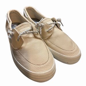 SPERRY Top-Sider Women’s 9.5 Sport Leather Crest Boat Shoes Cream Ivory